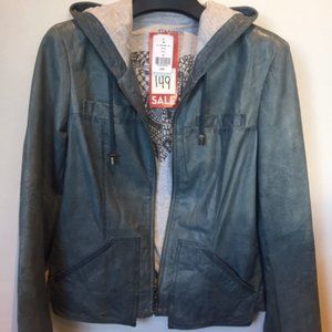 DANIER LEATHER BLUE JACKET